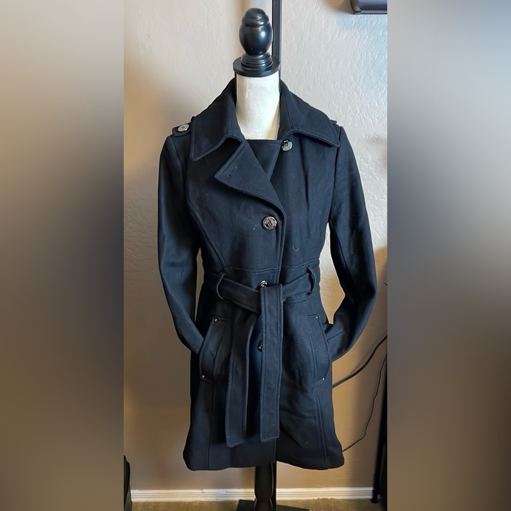 Kenneth Cole New York Black Belted Coat